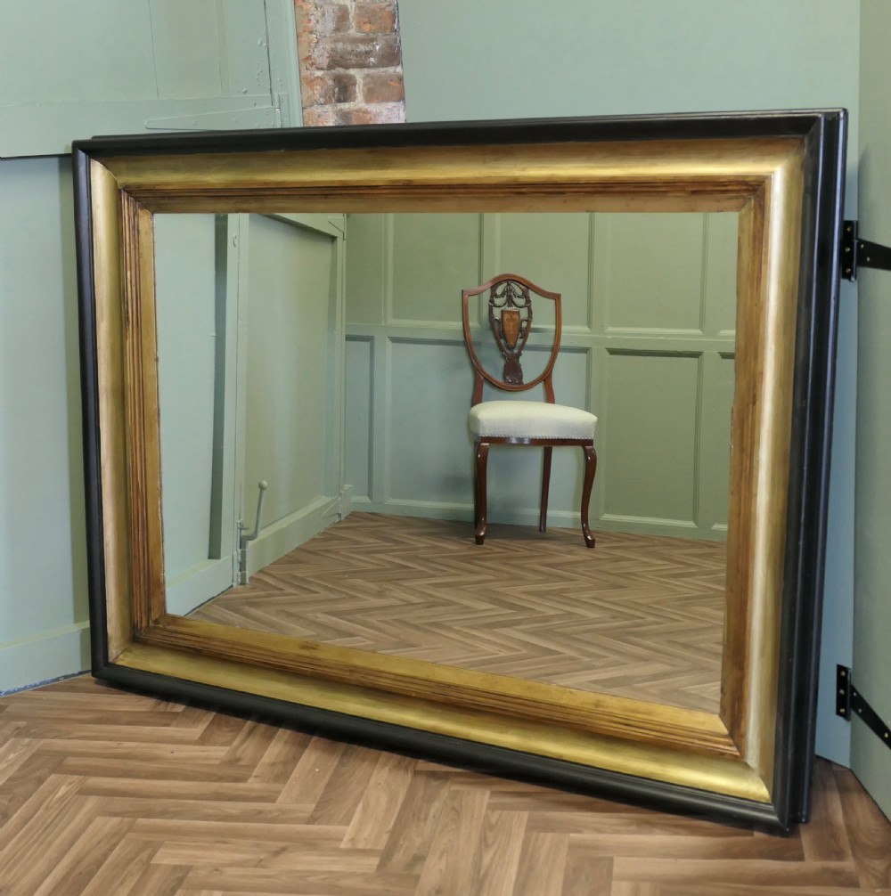 Stunning Black and Gold Framed Regency Style Wall Mirror View IX