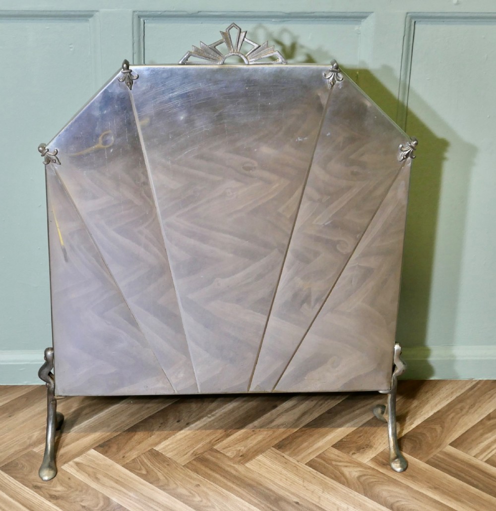 Arts Deco Chrome Fire Screen 