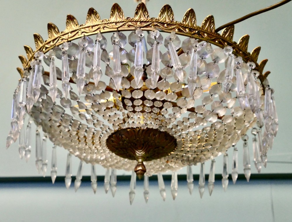 Large French Basket Crystal Chandelier View IV