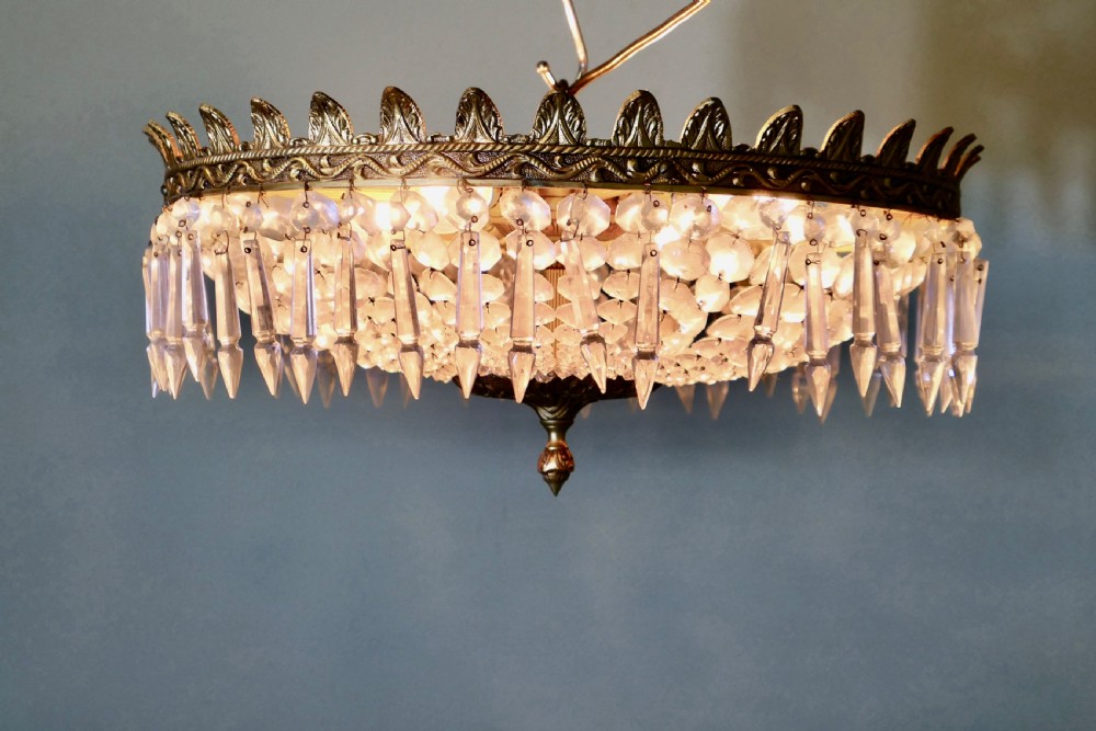 Large French Basket Crystal Chandelier View VI