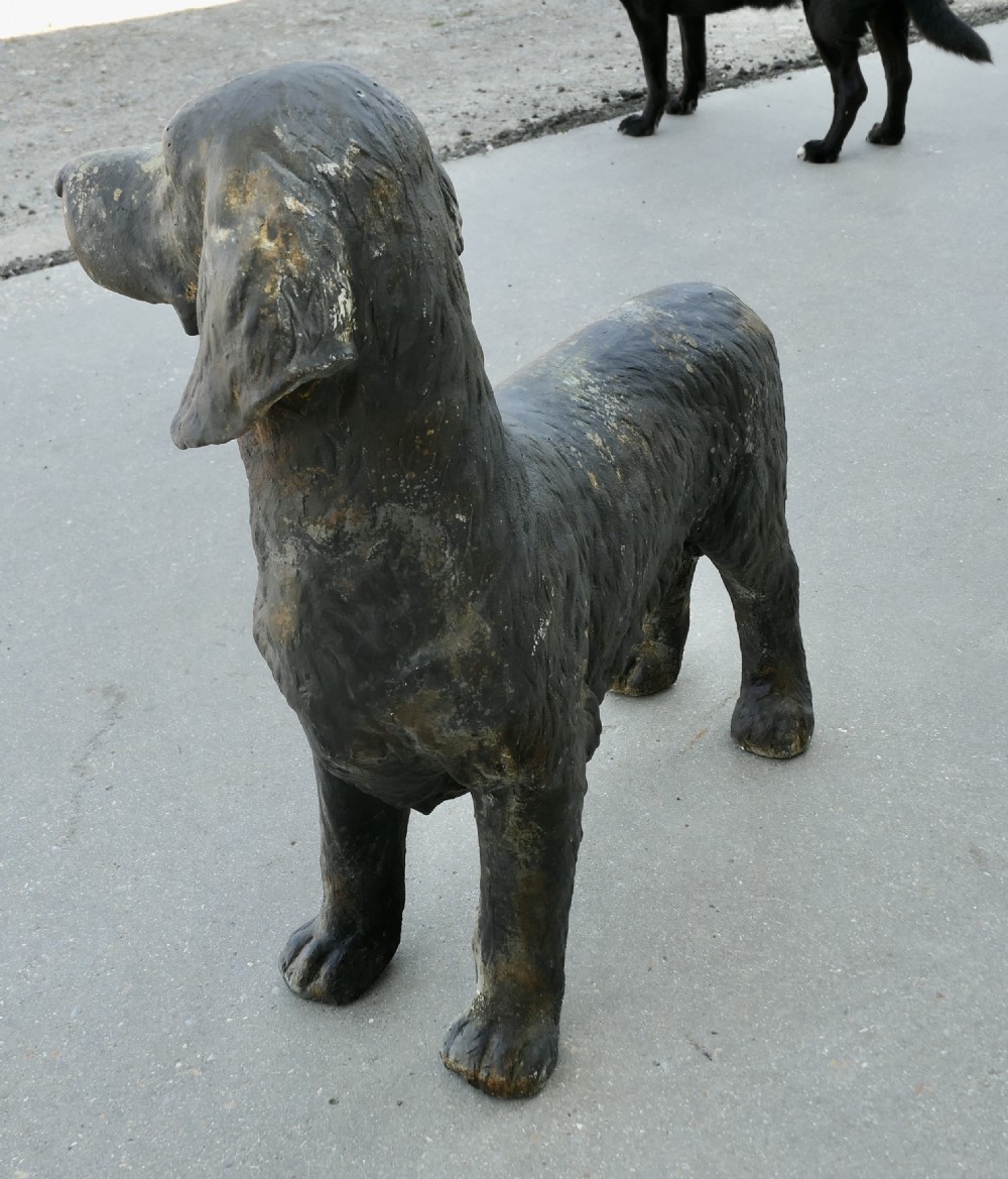 Weathered Standing Statue of a French Hunting Spaniel View V