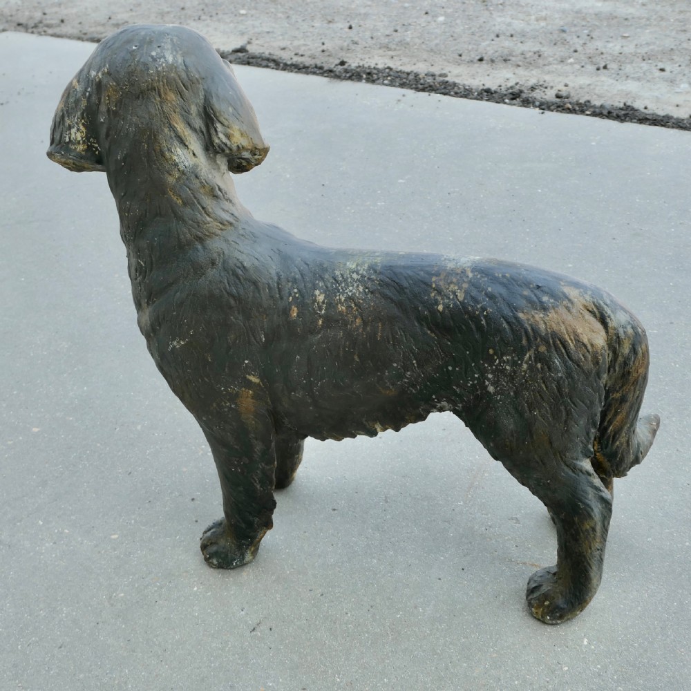 Weathered Standing Statue of a French Hunting Spaniel View VI