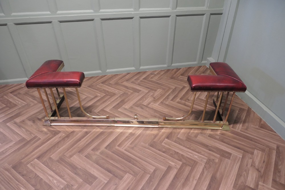 An Extending Brass and Leather Club Fender View II