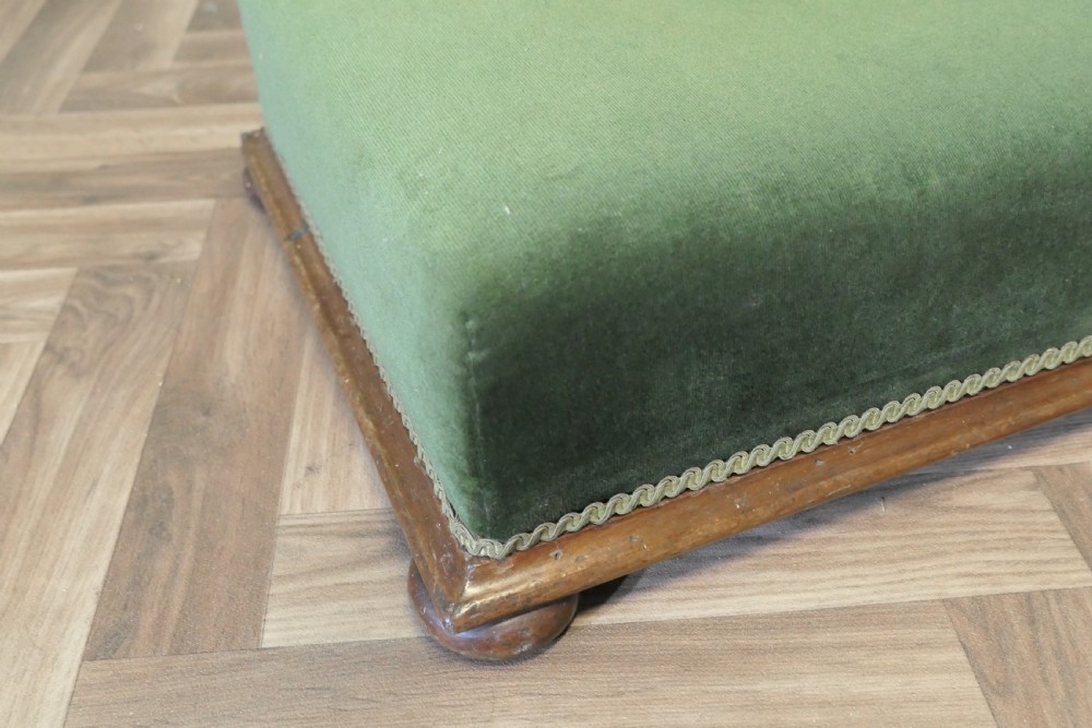 Victorian Green Velvet Foot Stool View VI