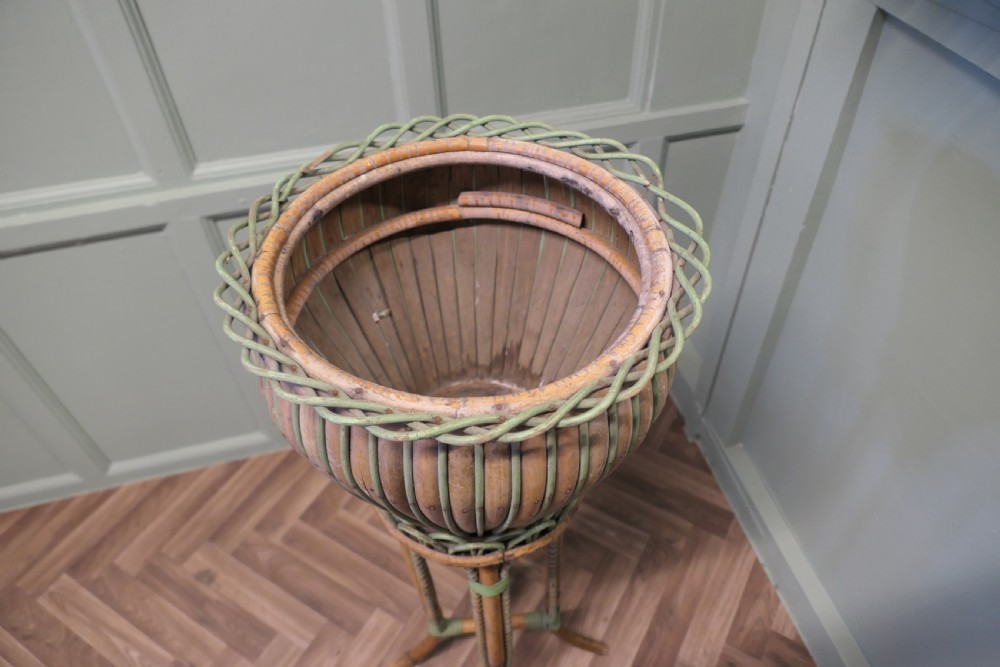 A Very Attractive Arts and Crafts Bamboo Jardinière, Plant Stand  View V