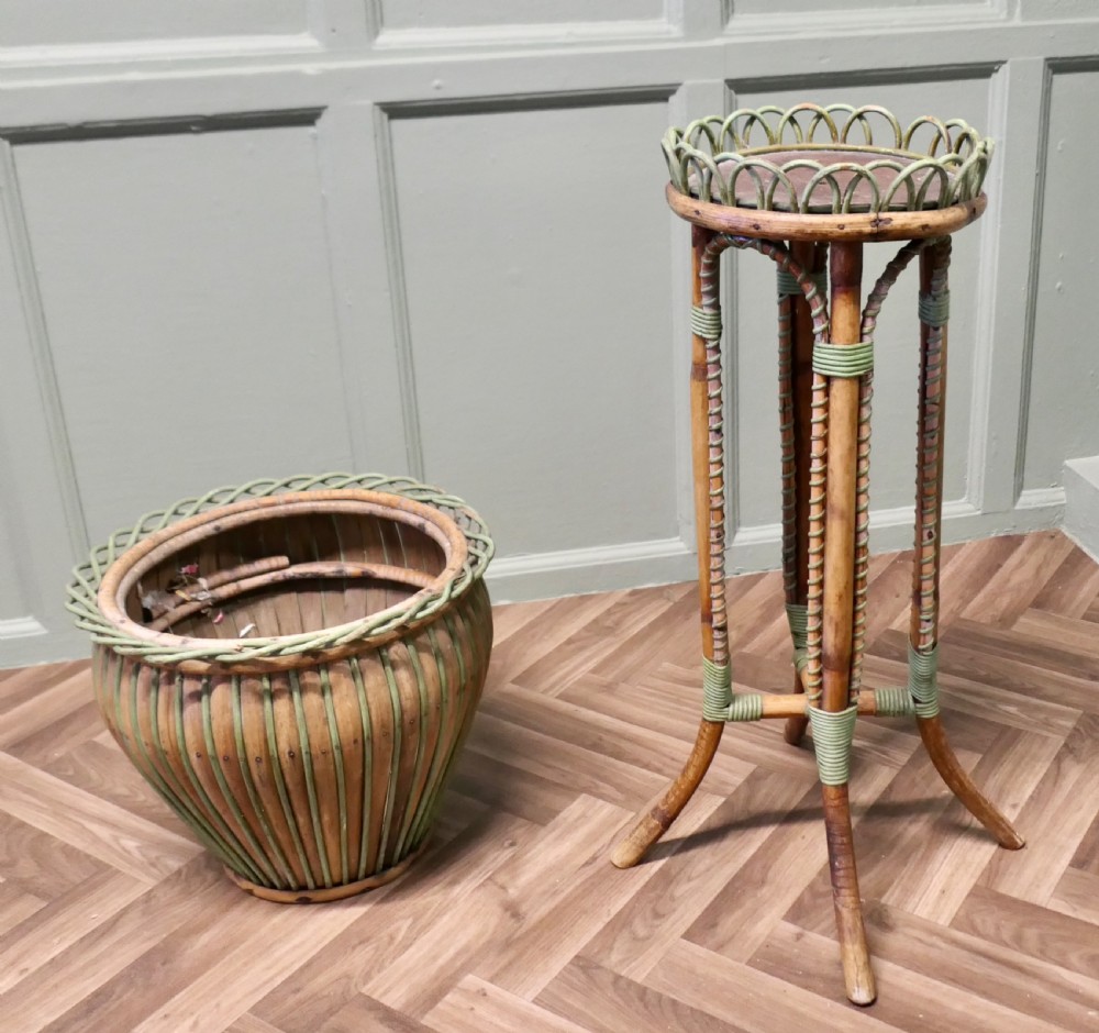 A Very Attractive Arts and Crafts Bamboo Jardinière, Plant Stand  View VI