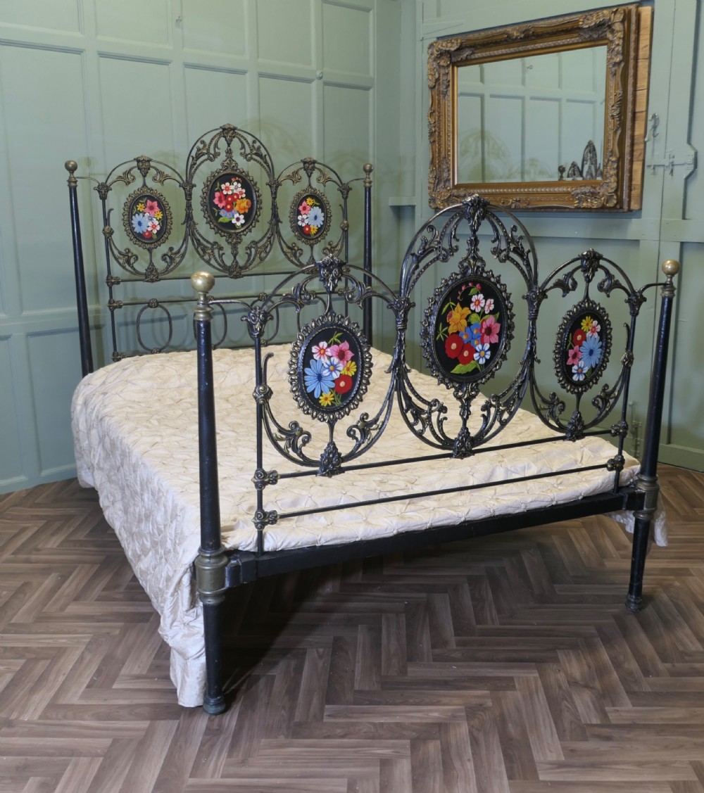 Victorian painted Iron Double Bed