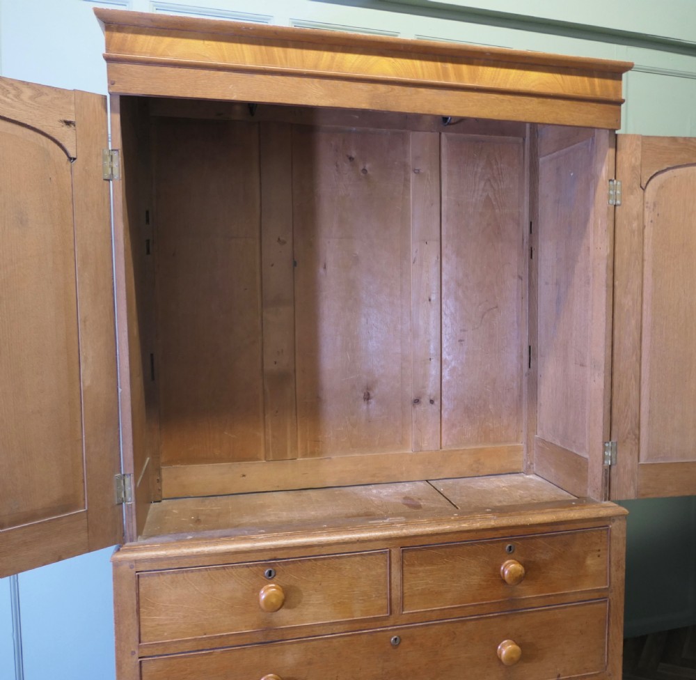 A Victorian Ash and Oak Linen Press View IV