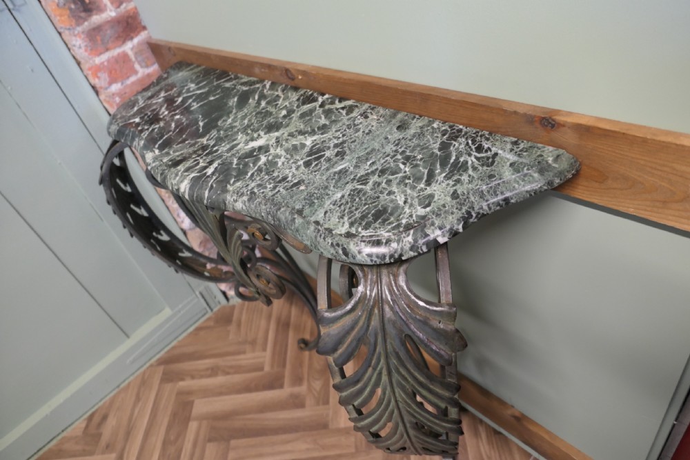 French Iron and Marble Console Table  View VII