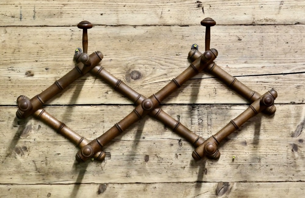 French Simulated Bamboo Hat and Coat Wall Rack