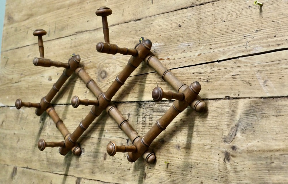 French Simulated Bamboo Hat and Coat Wall Rack View VII