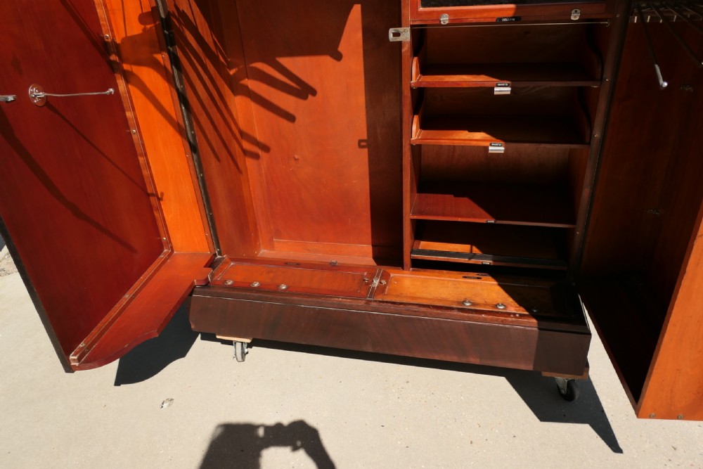 Original “Compactom” Art Deco Gentlemans Walnut Wardrobe View X