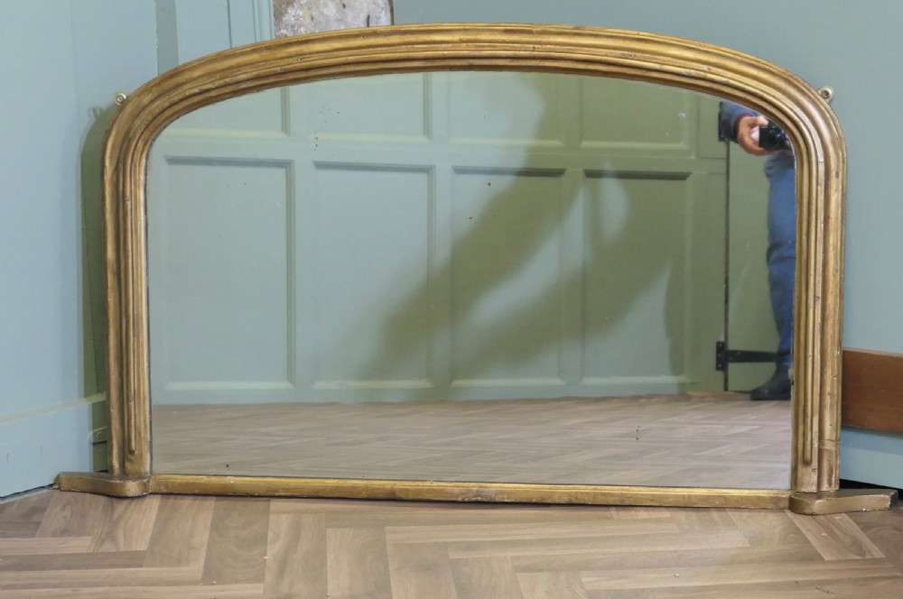 Victorian Arched Gold Overmantel Mirror