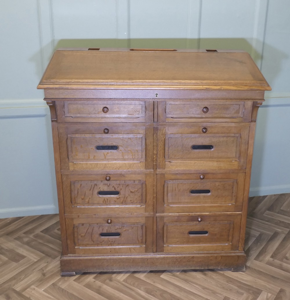 French Oak Hotel Greeting Station, Filing Cabinet, Greeter View III