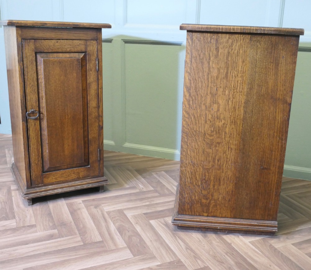 A Pair of Arts and Crafts Oak Bedside Cupboards View VI