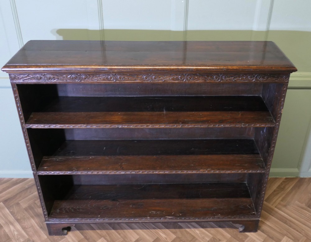 Carved Oak Open Bookcase. View II