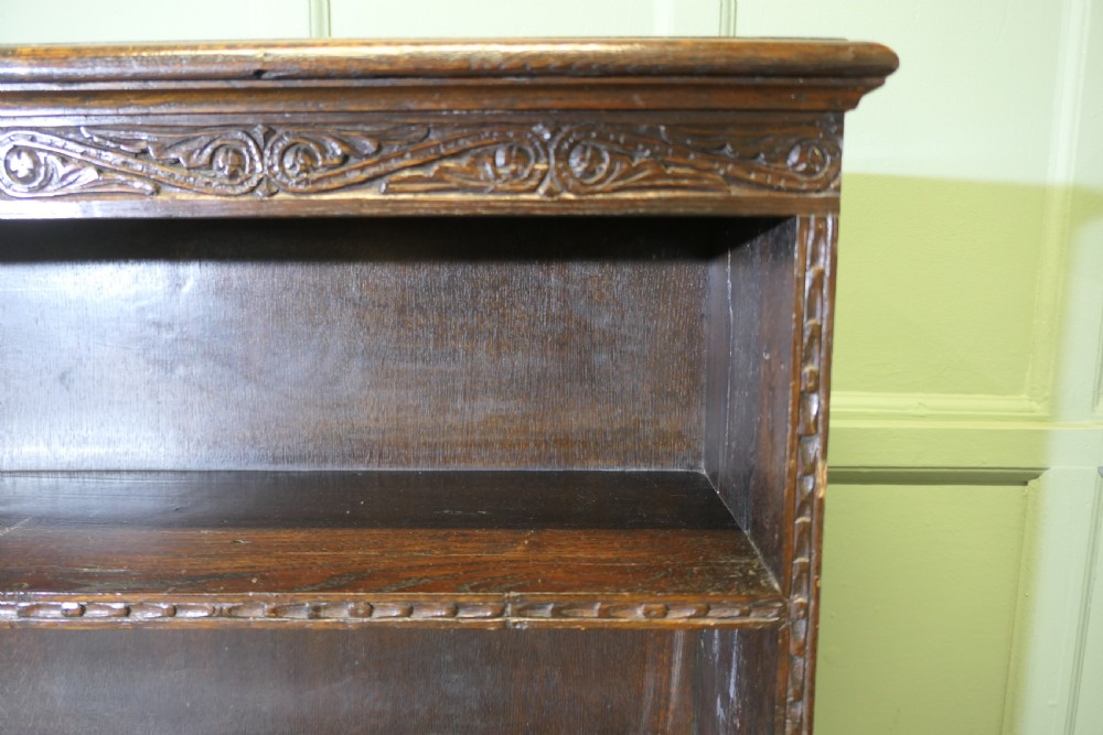 Carved Oak Open Bookcase. View VIII