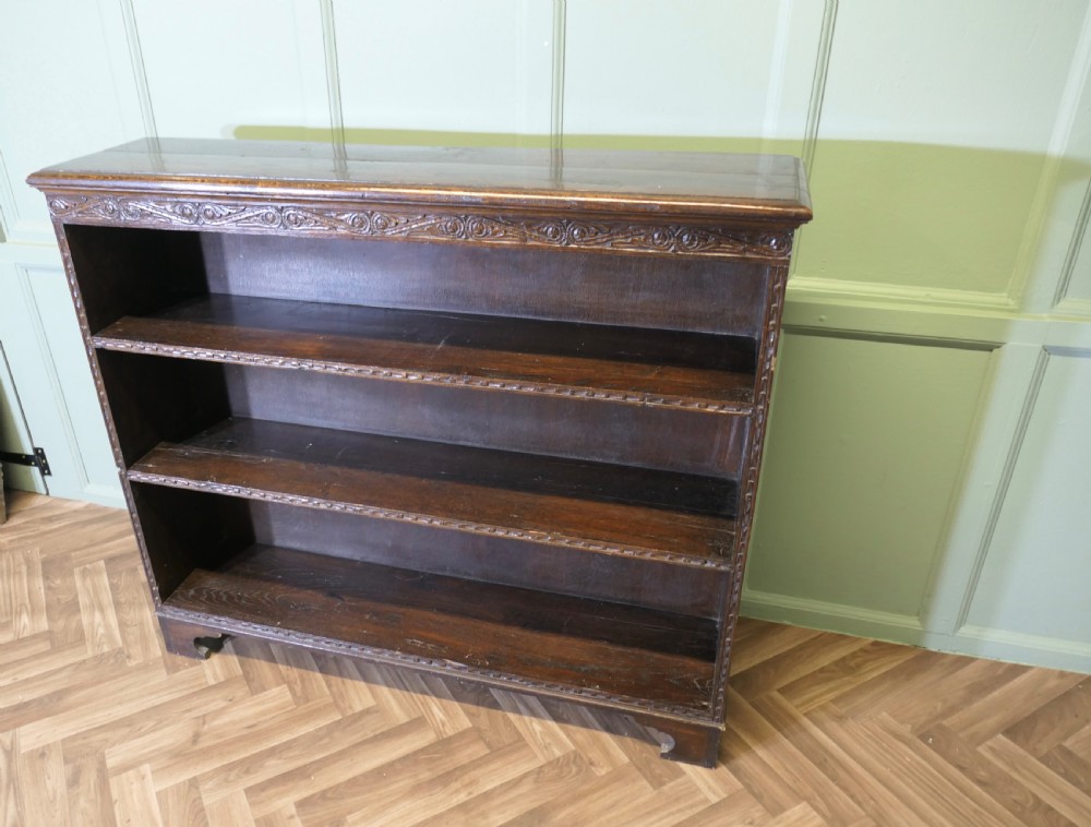 Carved Oak Open Bookcase. View IX