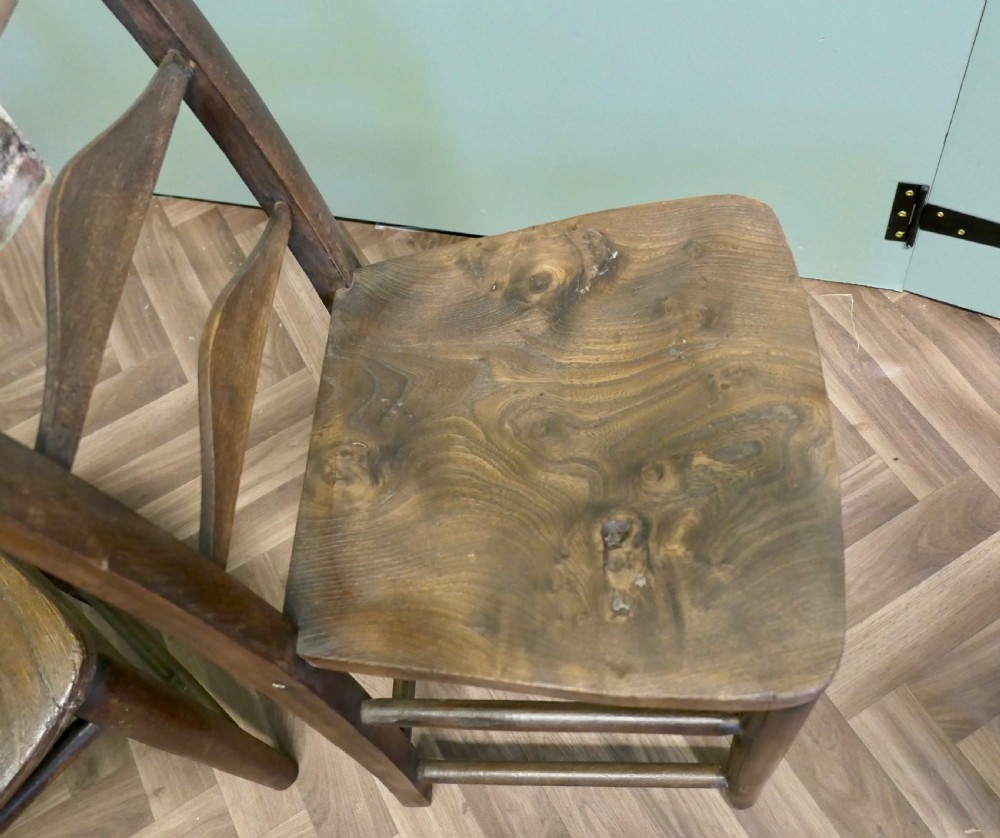 A Good sturdy set of 10 Victorian Chapel Chairs View II