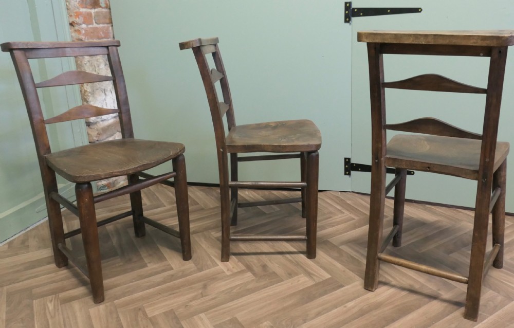 A Good sturdy set of 10 Victorian Chapel Chairs View V