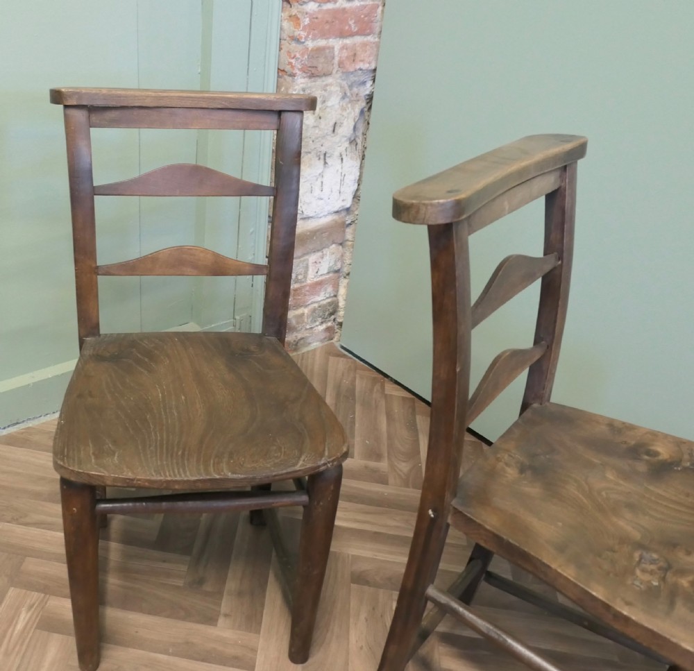 A Good sturdy set of 10 Victorian Chapel Chairs View VI
