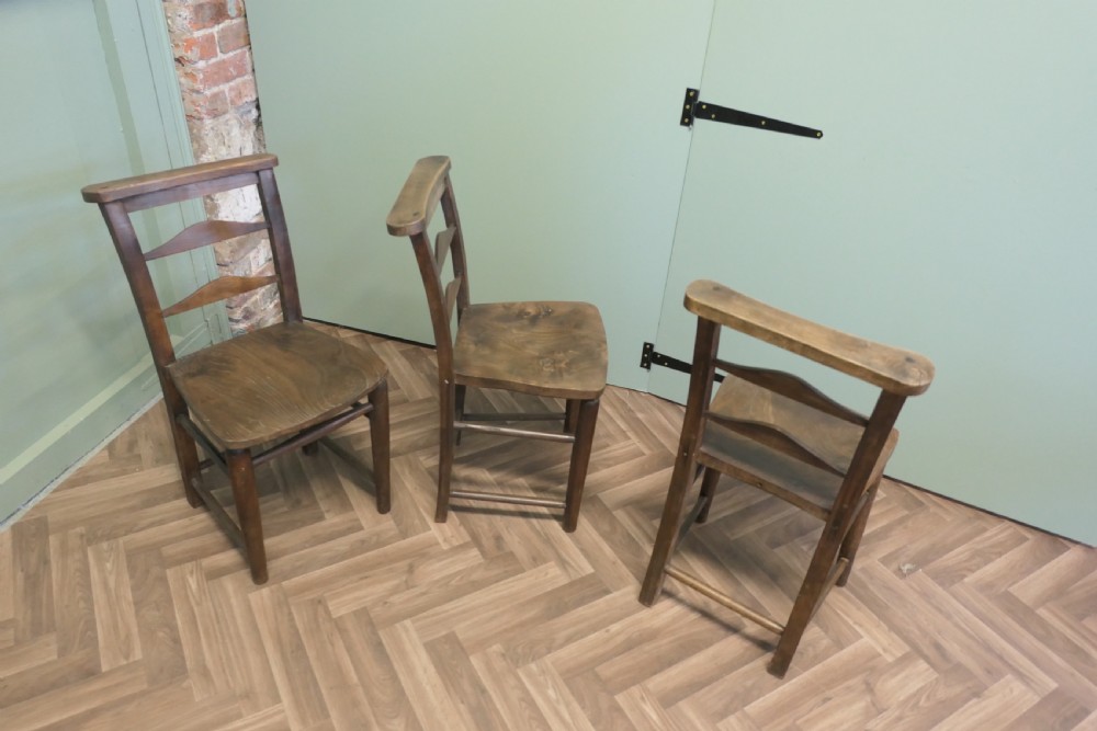 A Good sturdy set of 10 Victorian Chapel Chairs View VII