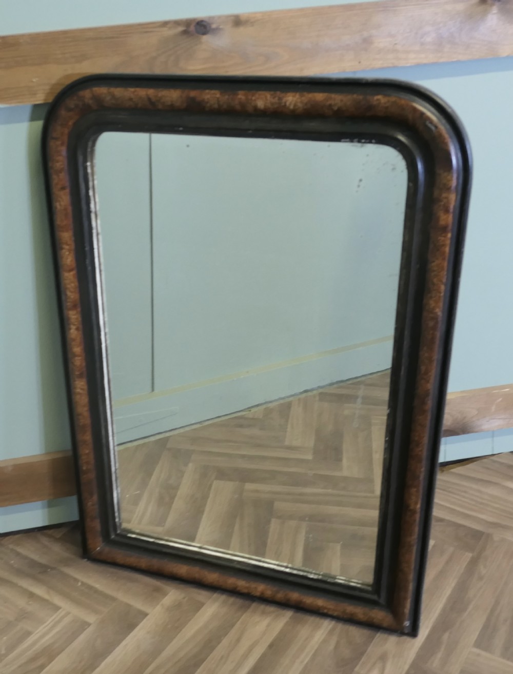 French 19th Century Black Louis Philippe Mirror