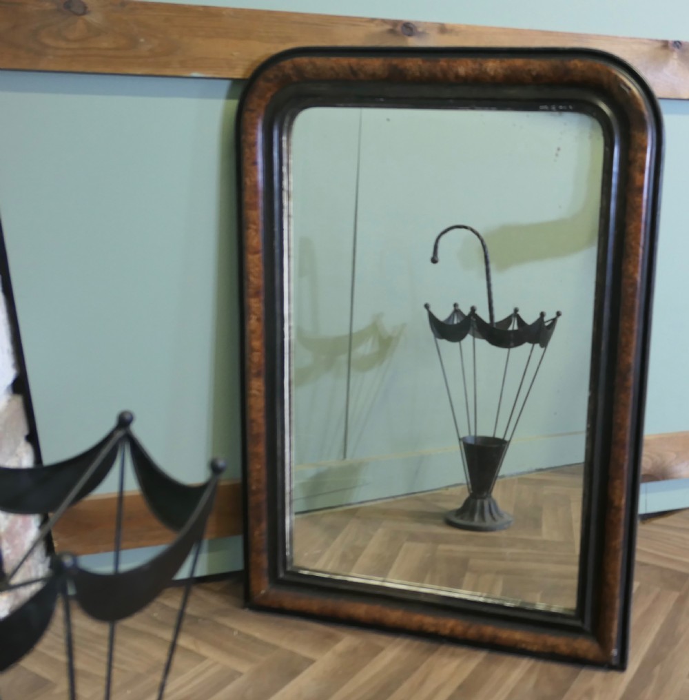 French 19th Century Black Louis Philippe Mirror View III