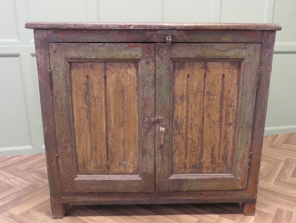 Heavy Old pine Painted Cupboard from the South of France View III