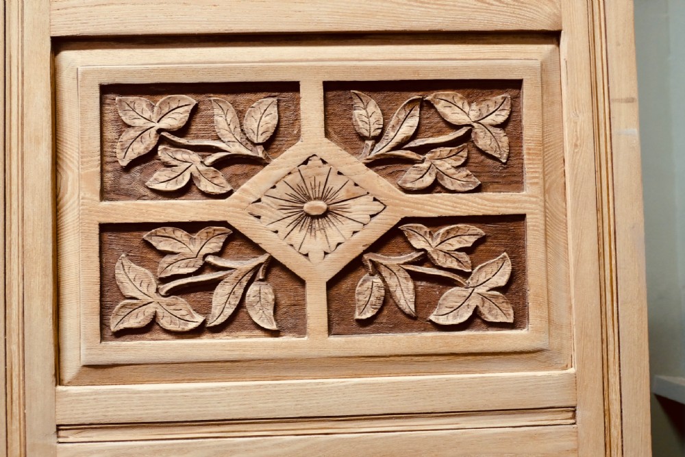 Victorian Ash Arts & Crafts Triple Wardrobe Compactum View VI