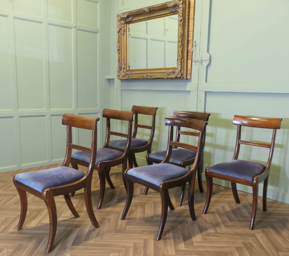 Set of 6, 19th Century Regency Dining Chairs.  View III