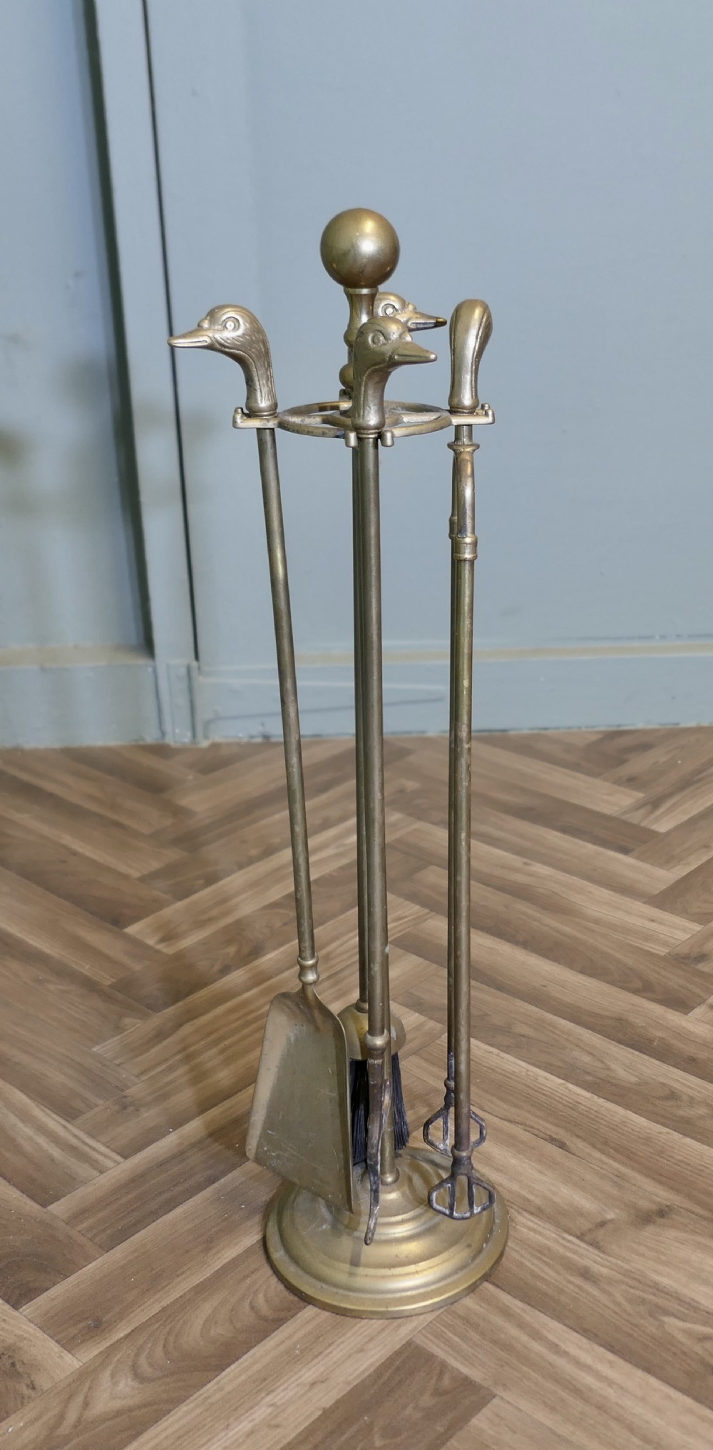 Brass Fireside Companion Set, Fireside Tools with Ducks