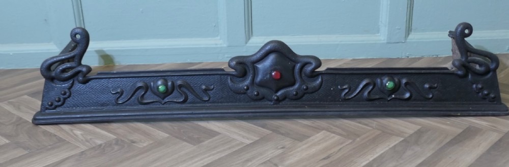 Victorian Art Nouveau Cast Iron Fender View II