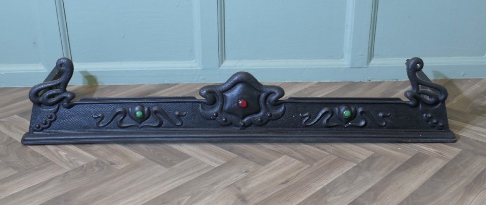 Victorian Art Nouveau Cast Iron Fender View III