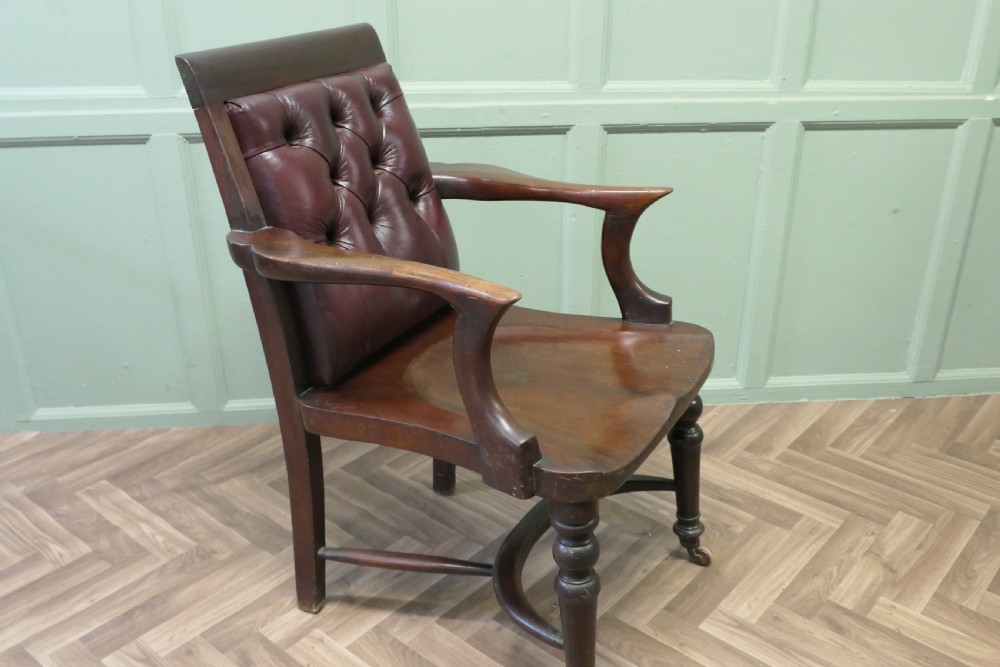 A Rare English Georgian Button Back Desk Chair View II