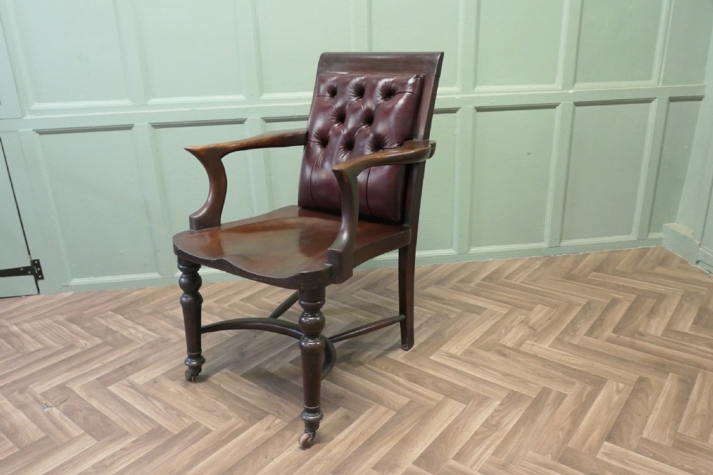 A Rare English Georgian Button Back Desk Chair View IV