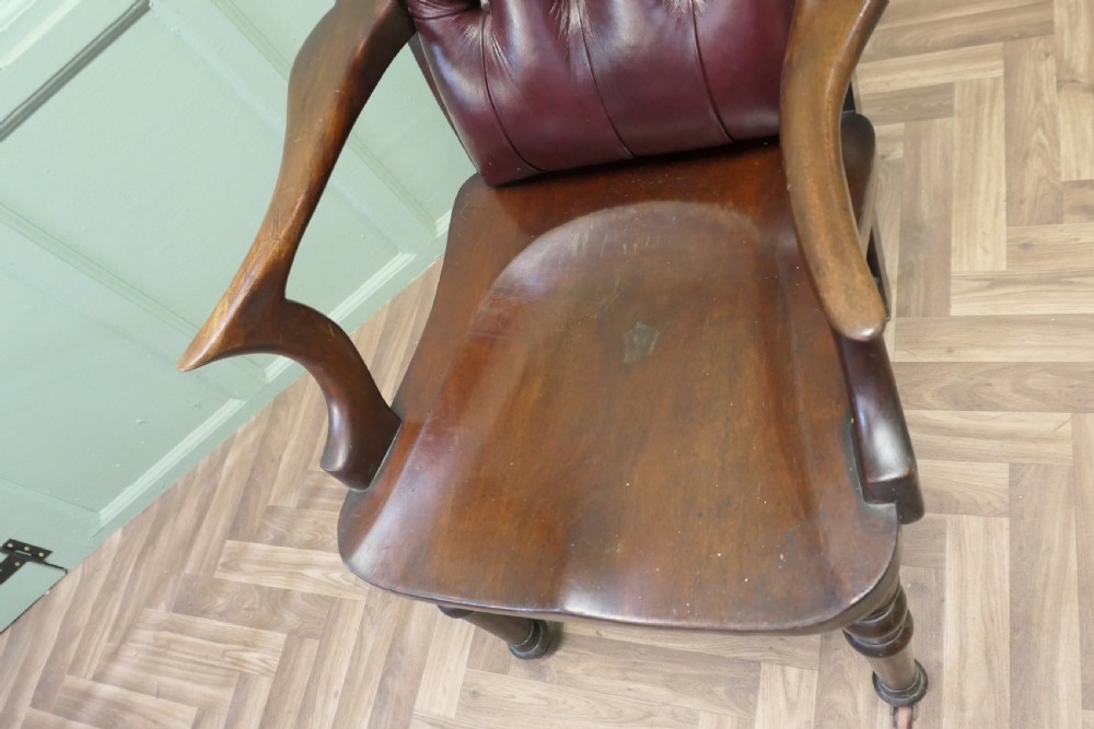 A Rare English Georgian Button Back Desk Chair View VI