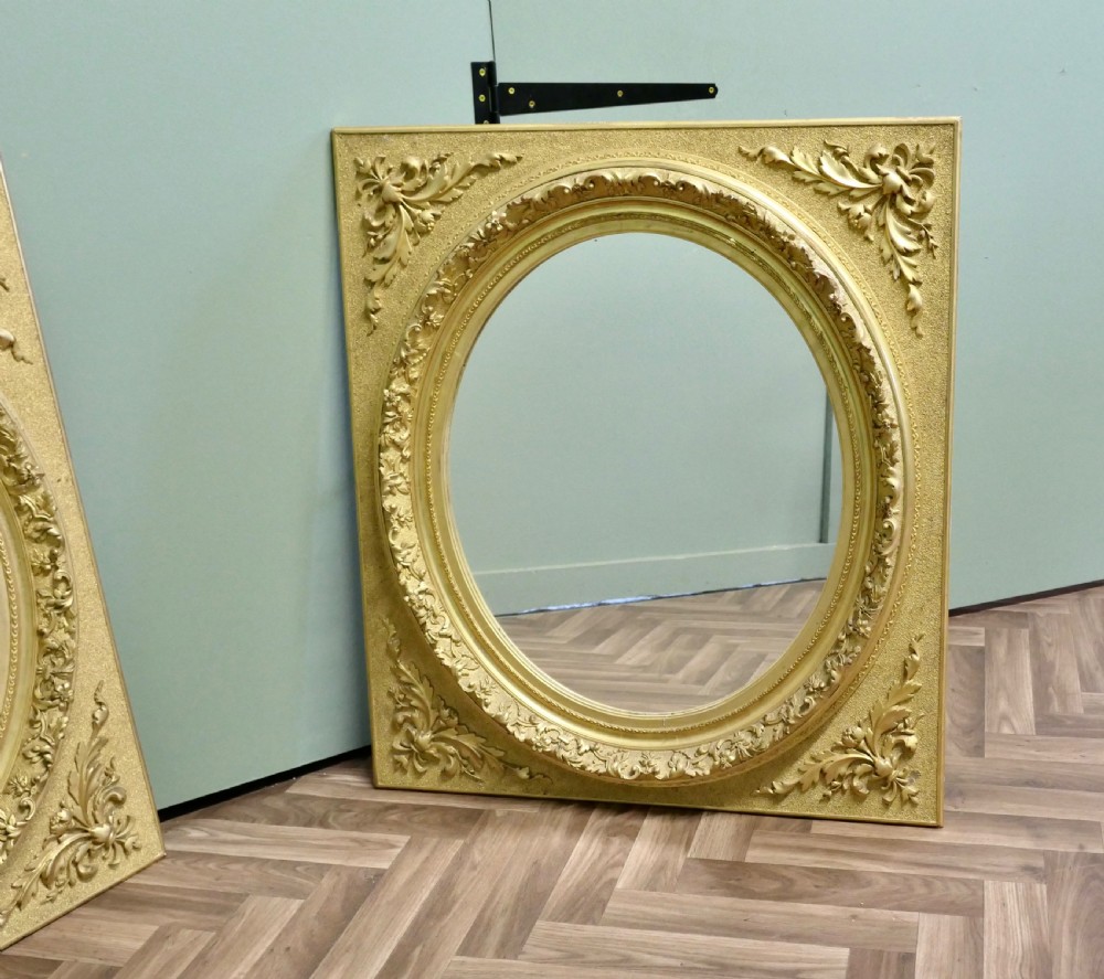 A Pair of Matching Panel Mirrors, 2 Oval Gold Leaf Mirrors View IV