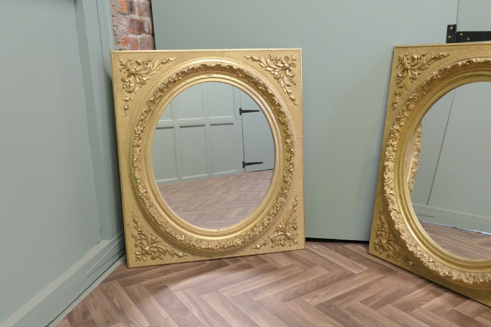 A Pair of Matching Panel Mirrors, 2 Oval Gold Leaf Mirrors View V