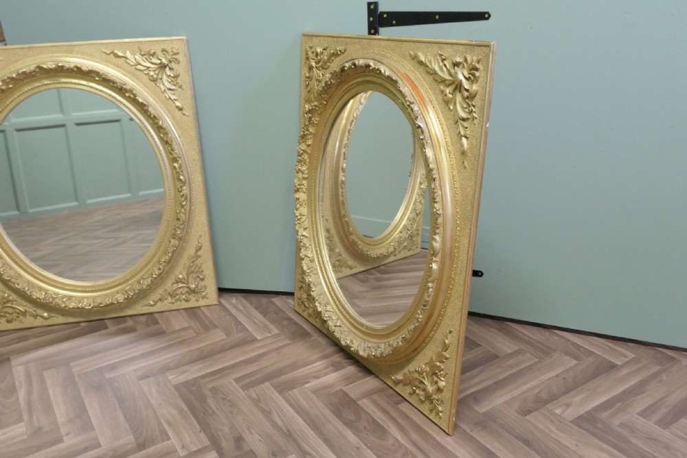 A Pair of Matching Panel Mirrors, 2 Oval Gold Leaf Mirrors View VI