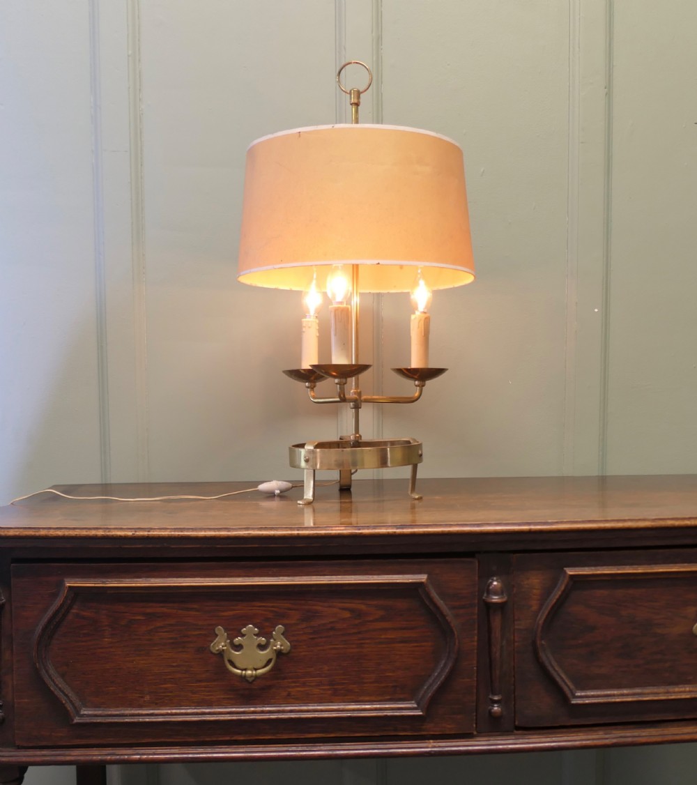 French Brass Table Lamp or Bouillotte Triple Desk Lamp View II