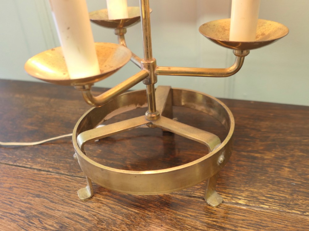 French Brass Table Lamp or Bouillotte Triple Desk Lamp View VII