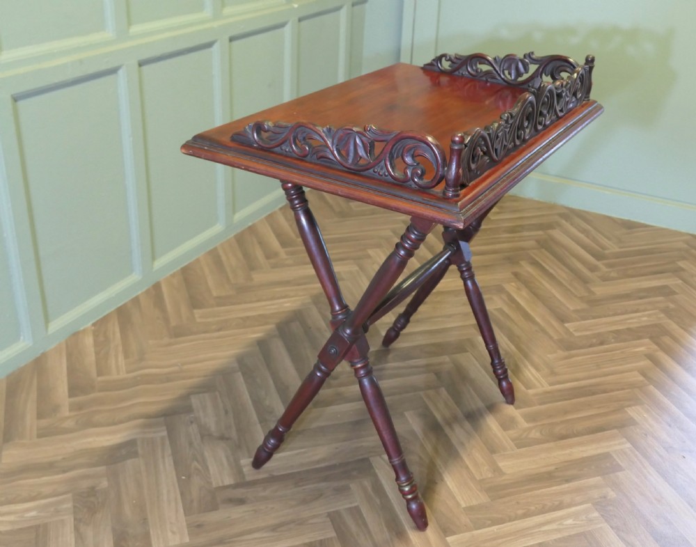 A Decoratively Carved Butlers Table, Tray on Stand View II
