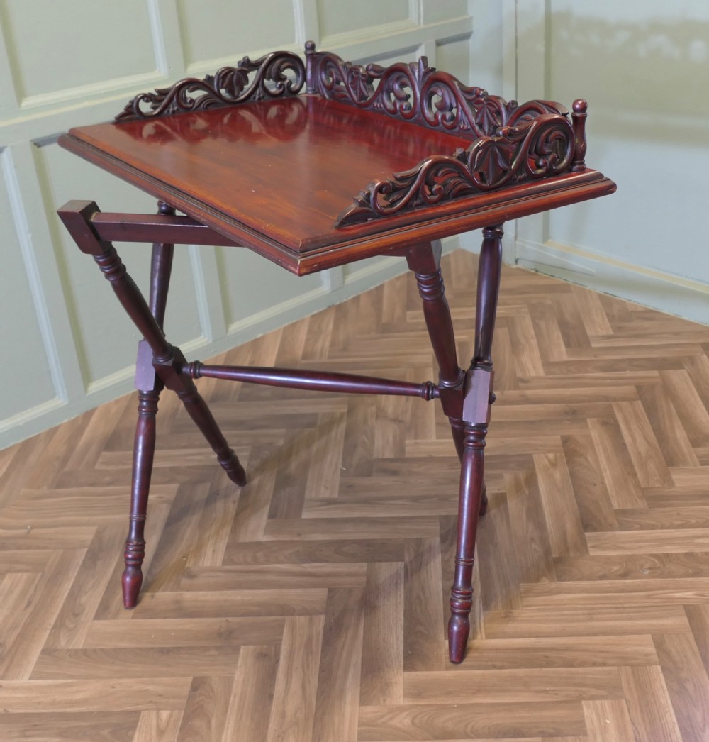 A Decoratively Carved Butlers Table, Tray on Stand View VI