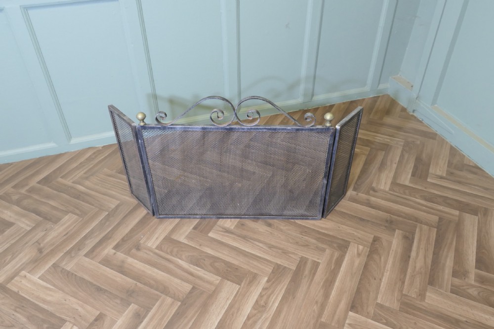 Unusual Very Heavy Iron Fire Guard  View III