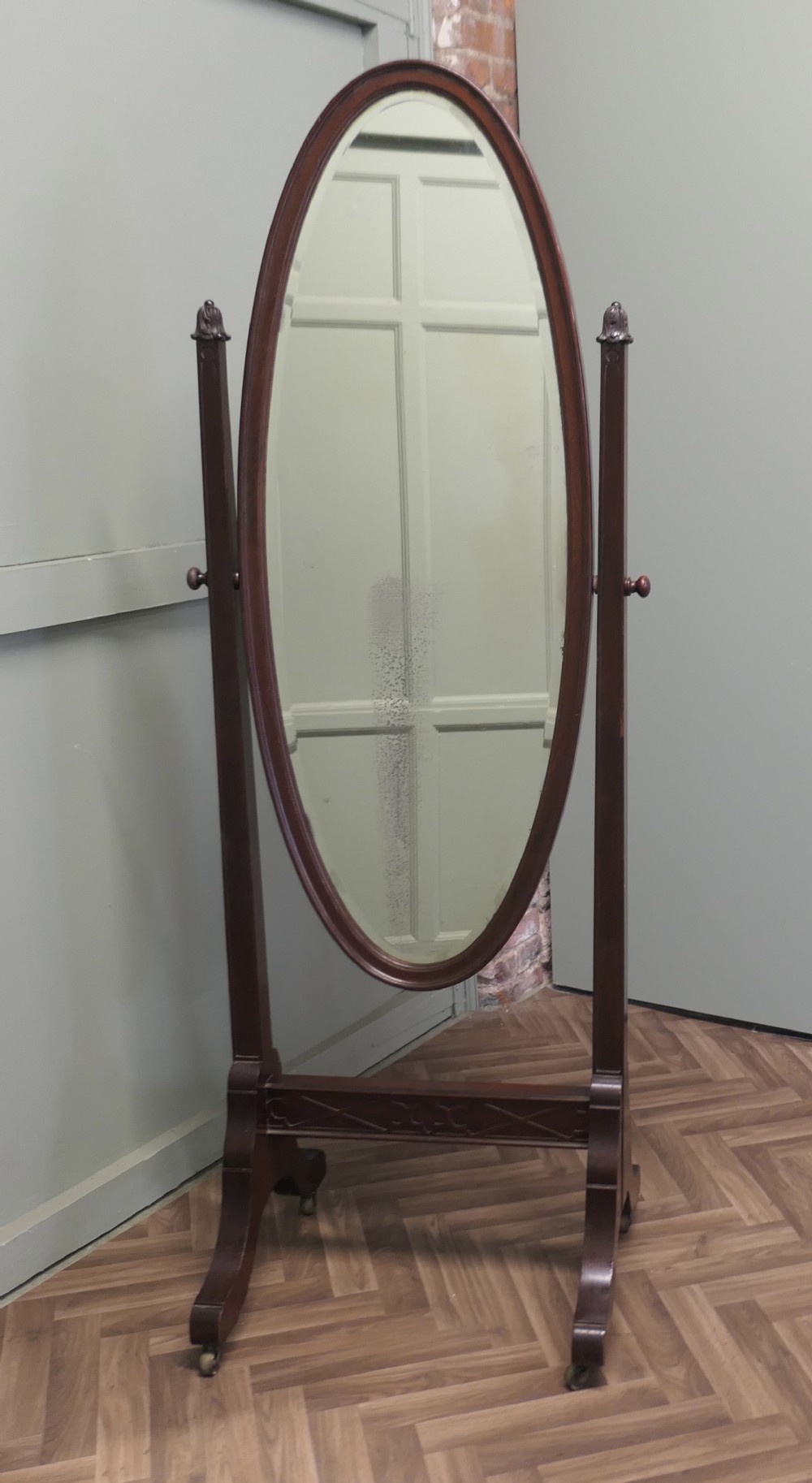 Large French Oval Cheval Dressing Mirror