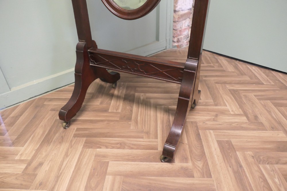Large French Oval Cheval Dressing Mirror View V
