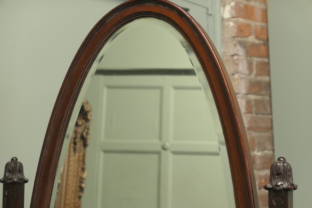 Large French Oval Cheval Dressing Mirror View VII