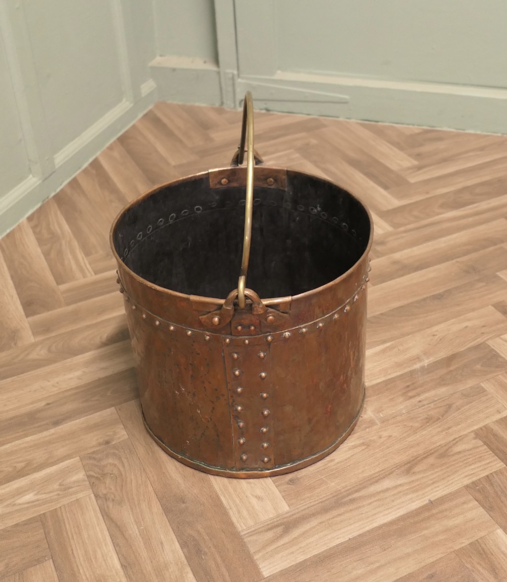 19th Century Copper Coal Bucket 