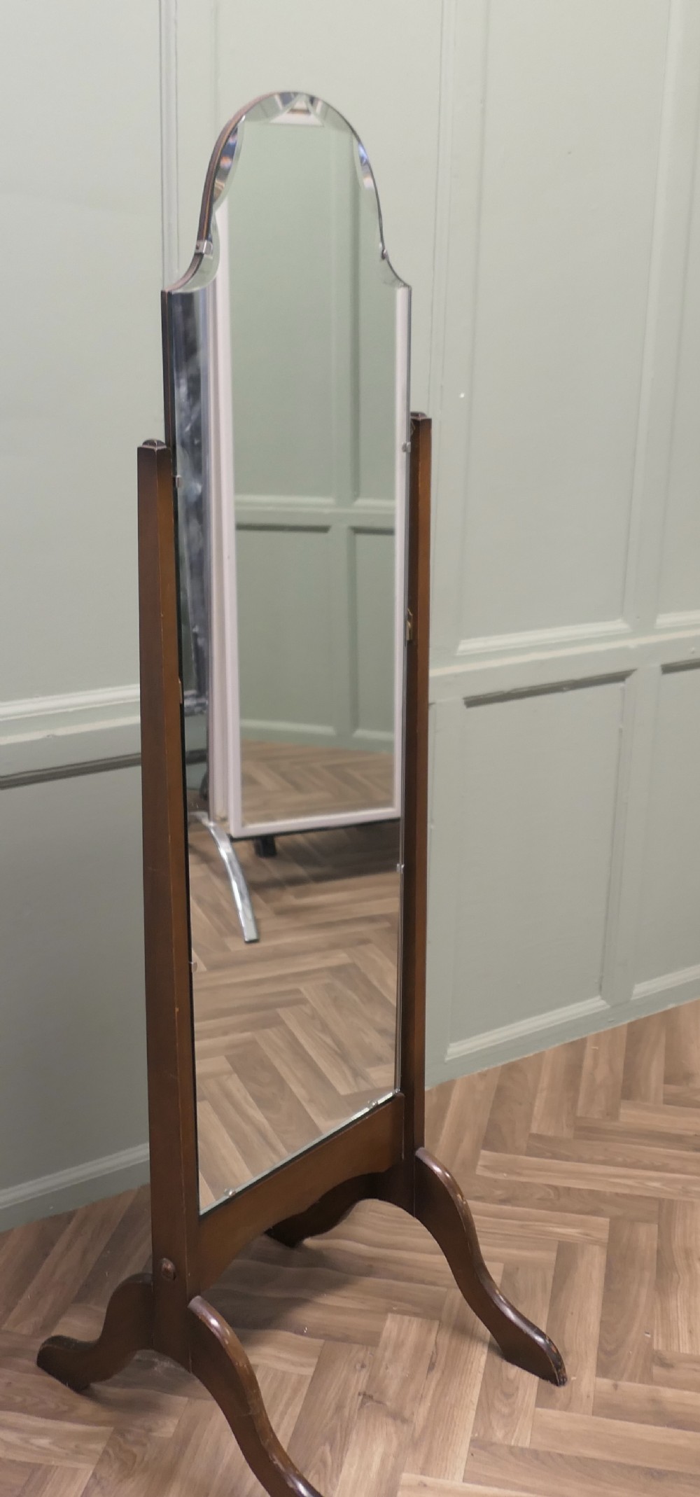 Art Deco Bevelled Top Cheval Mirror